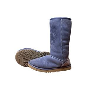 VTG UGG Classic Tall Floral Motif Boots Purple Suede Women’s US 5 Rare